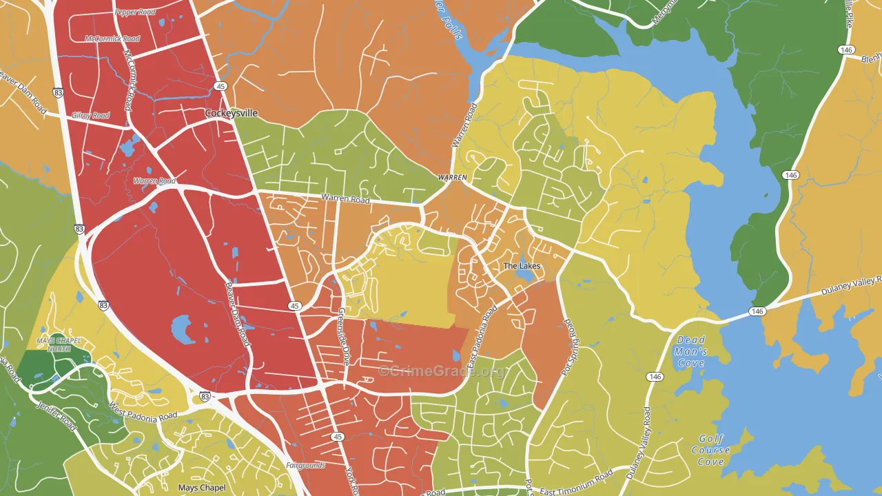 Town and Country North, Cockeysville, MD Map of Vandalism Rates