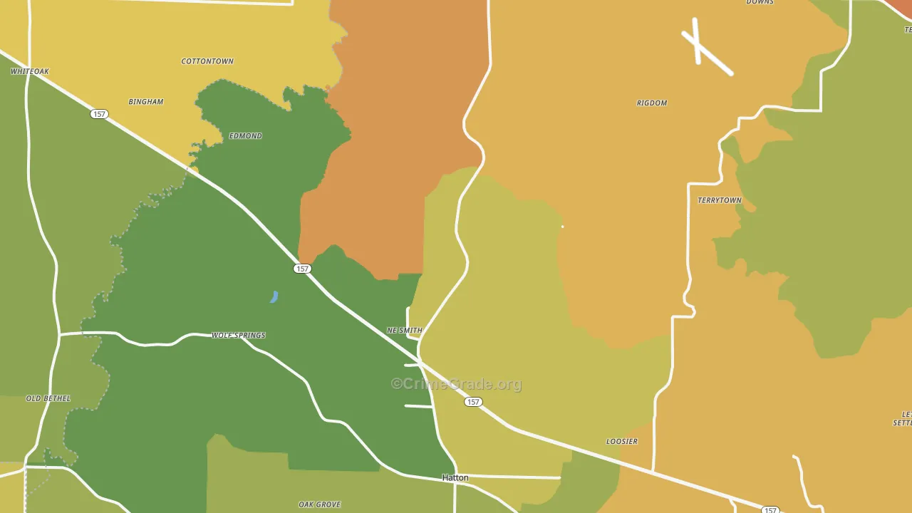 Town Creek, AL Map of Vandalism Rates