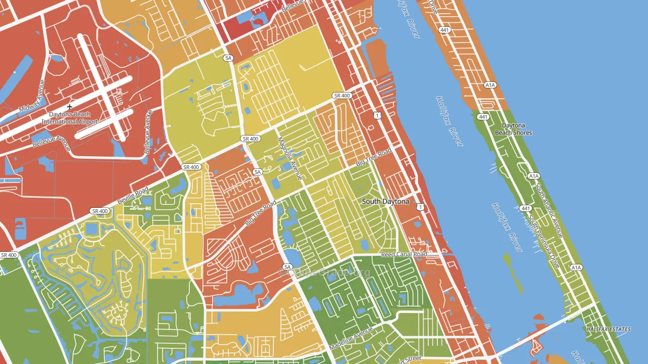 Town of Blake, South Daytona, FL Map of Vandalism Rates