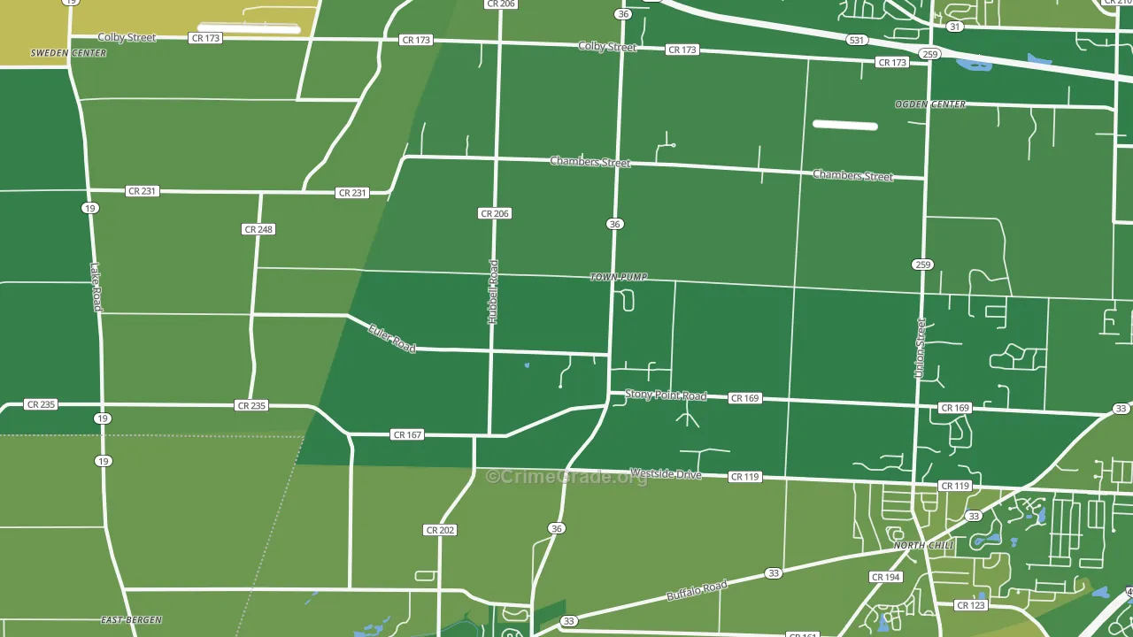 Town Pump, NY Map of Vandalism Rates