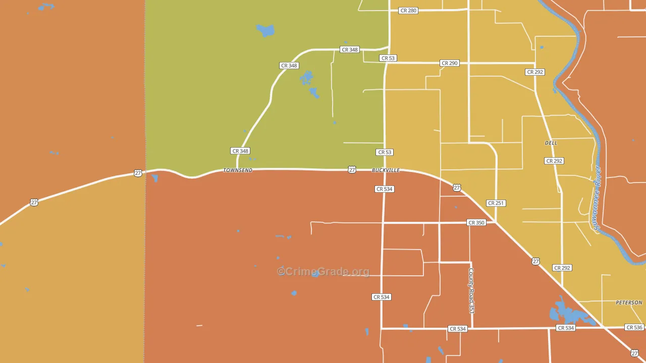 Townsend, FL Map of Vandalism Rates