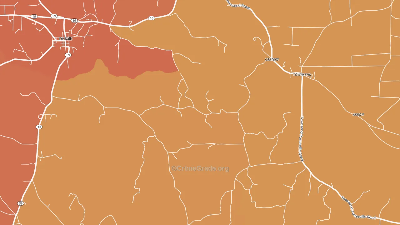 Townsend, MS Map of Vandalism Rates
