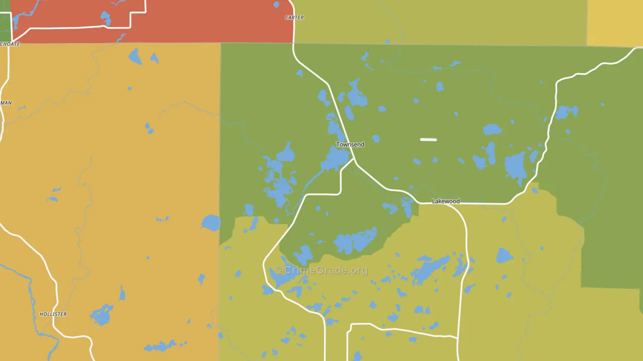 Townsend, WI Map of Vandalism Rates