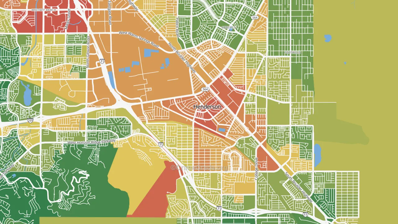 Townsite, Henderson, NV Map of Vandalism Rates