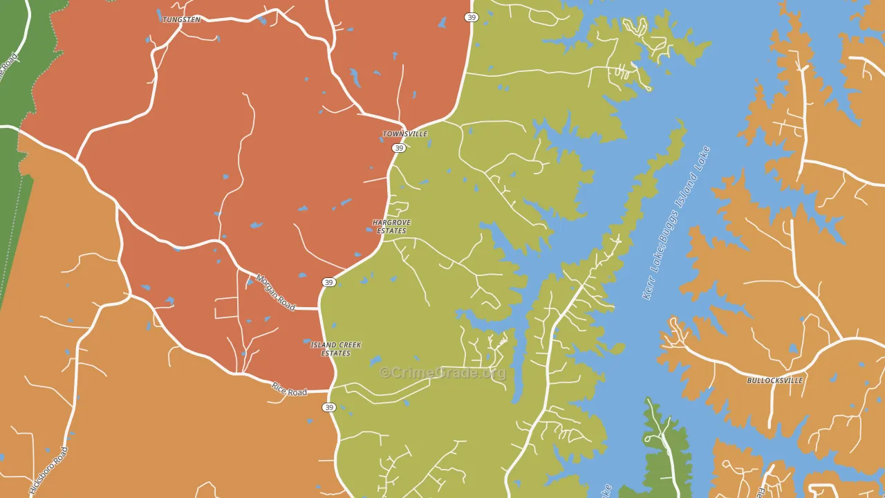 Townsville, NC Map of Vandalism Rates