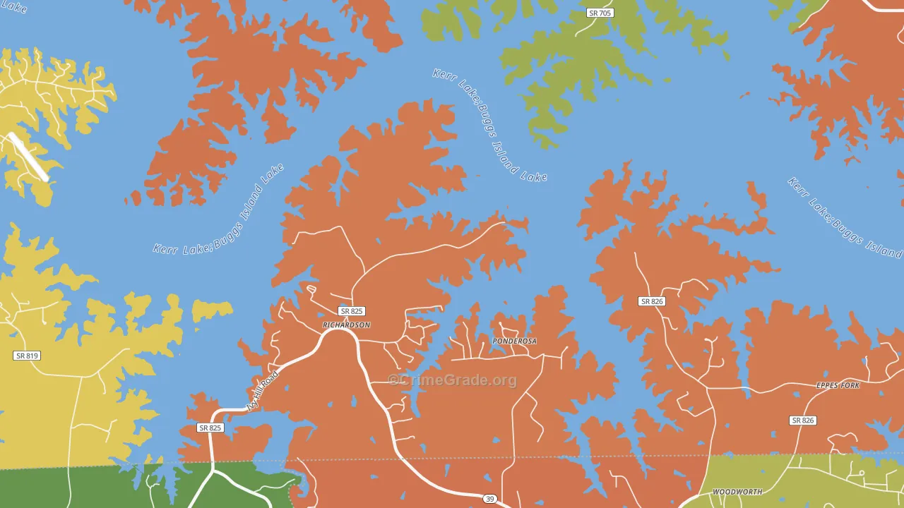 Townsville, VA Map of Vandalism Rates