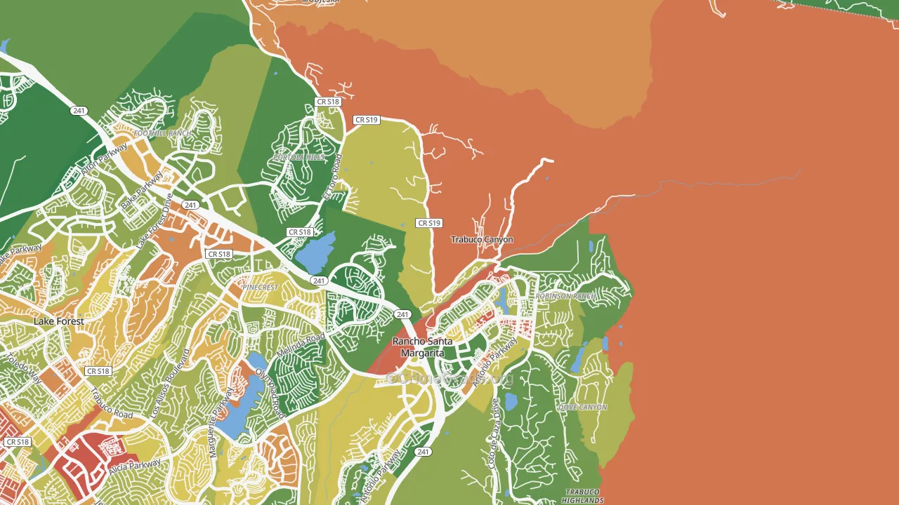 Trabuco Canyon, CA Map of Vandalism Rates