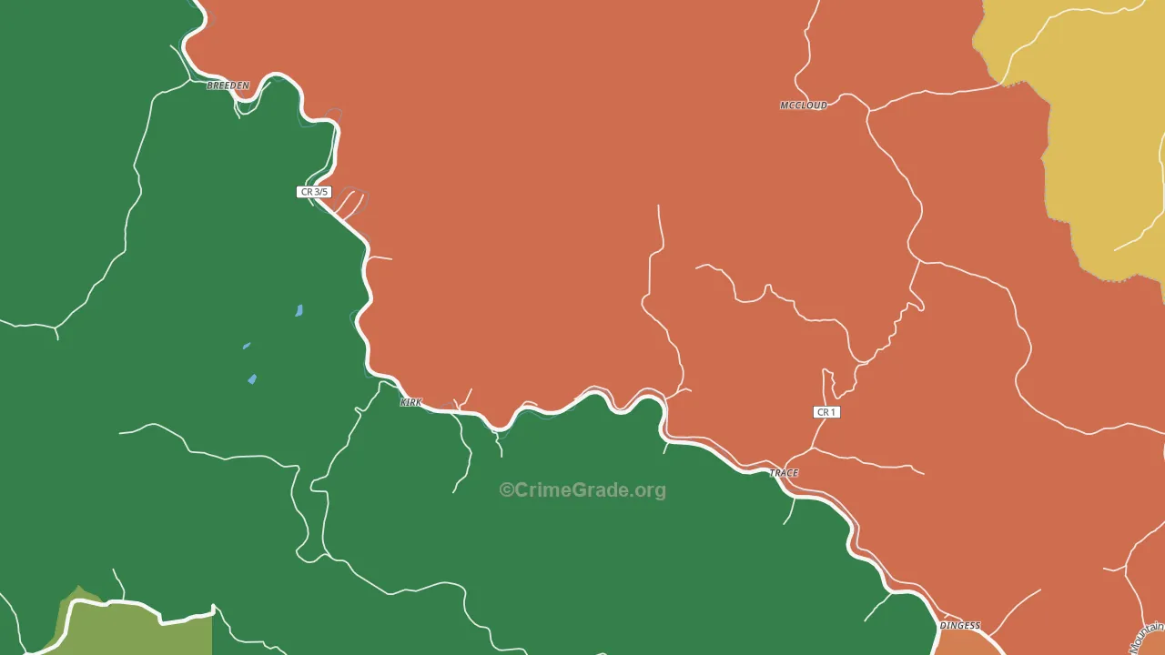 Trace, WV Map of Vandalism Rates