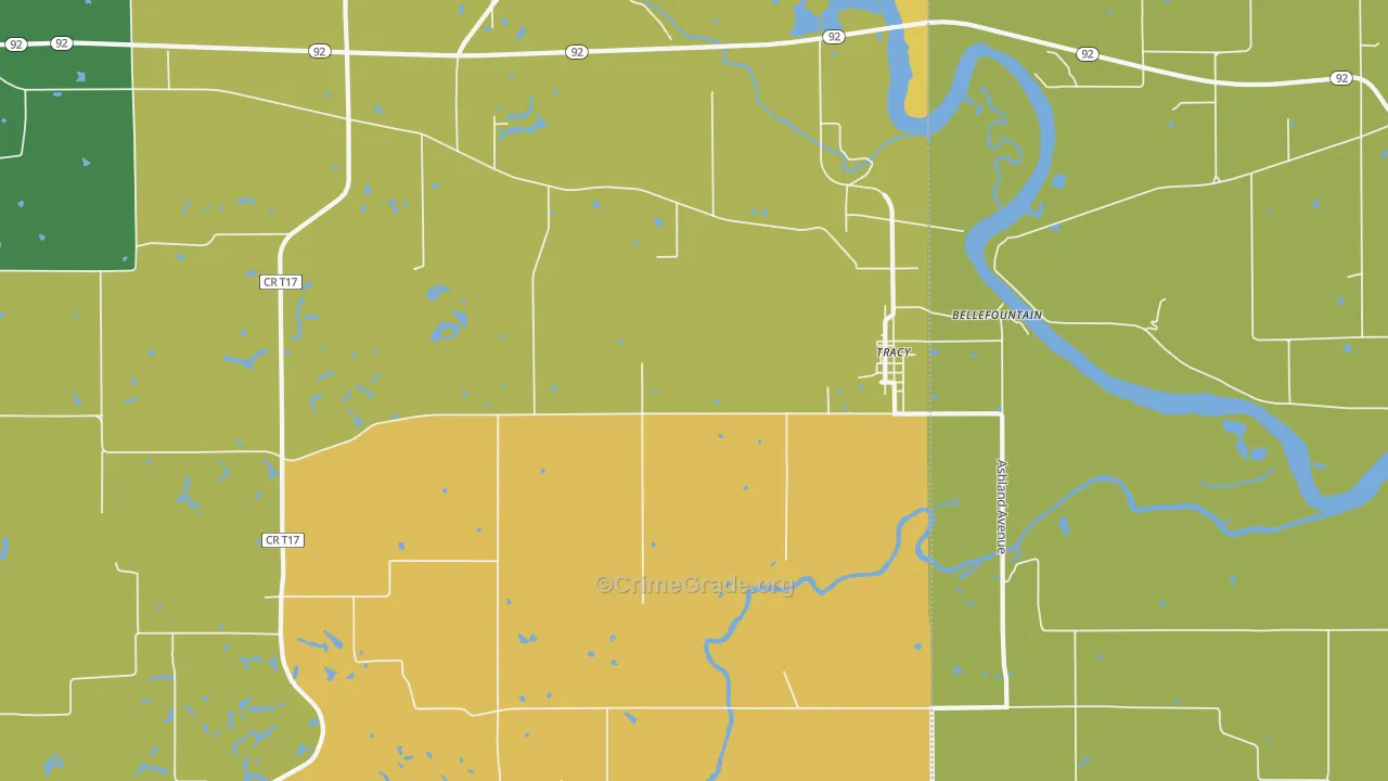 Tracy, IA Map of Vandalism Rates