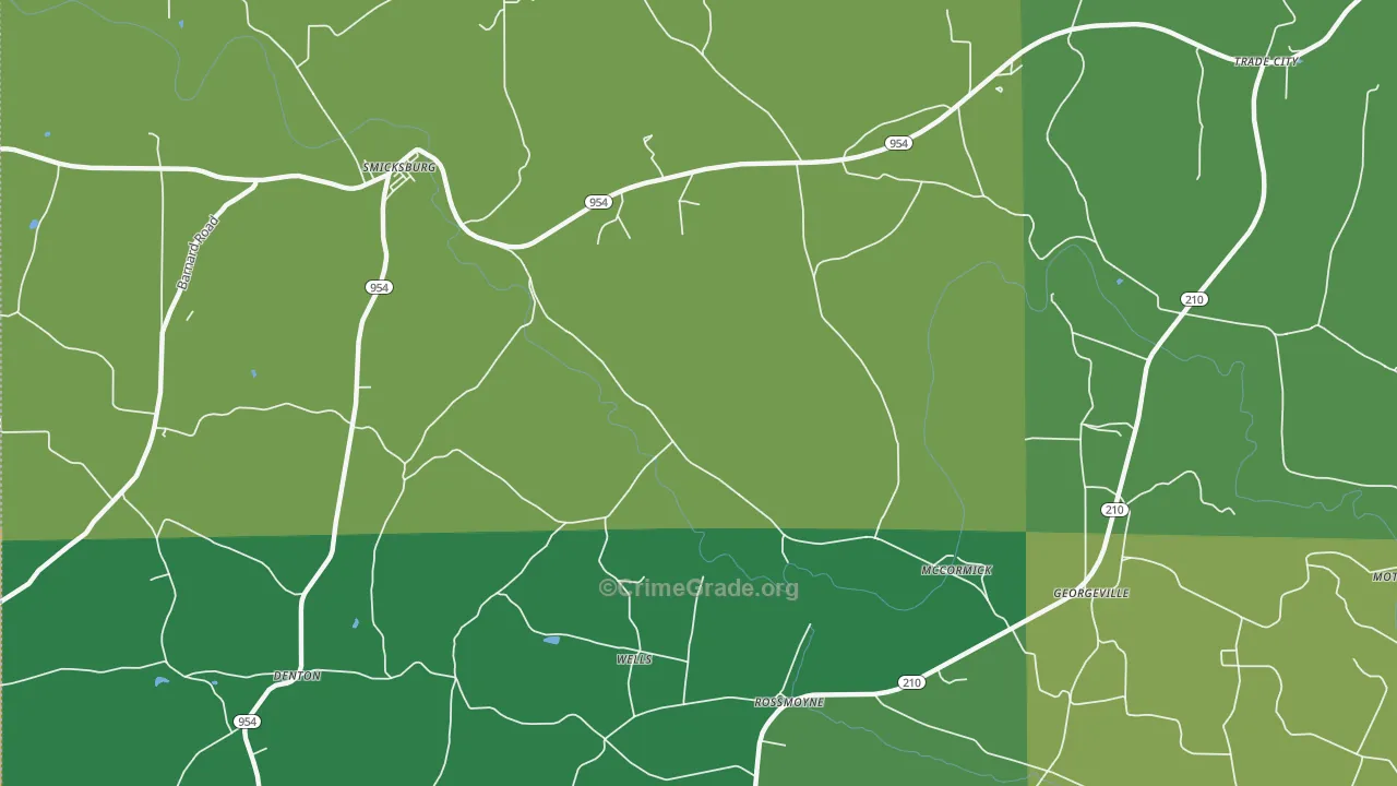 Trade City, PA Map of Vandalism Rates