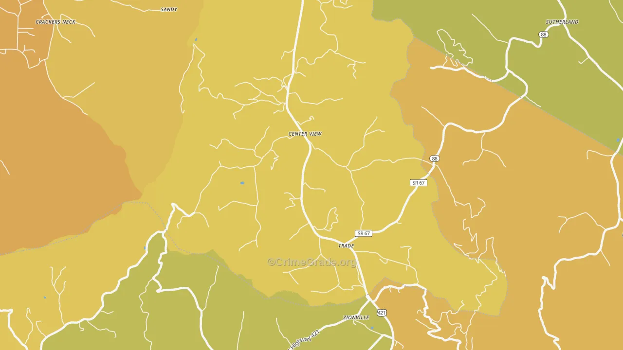 Trade, TN Map of Vandalism Rates