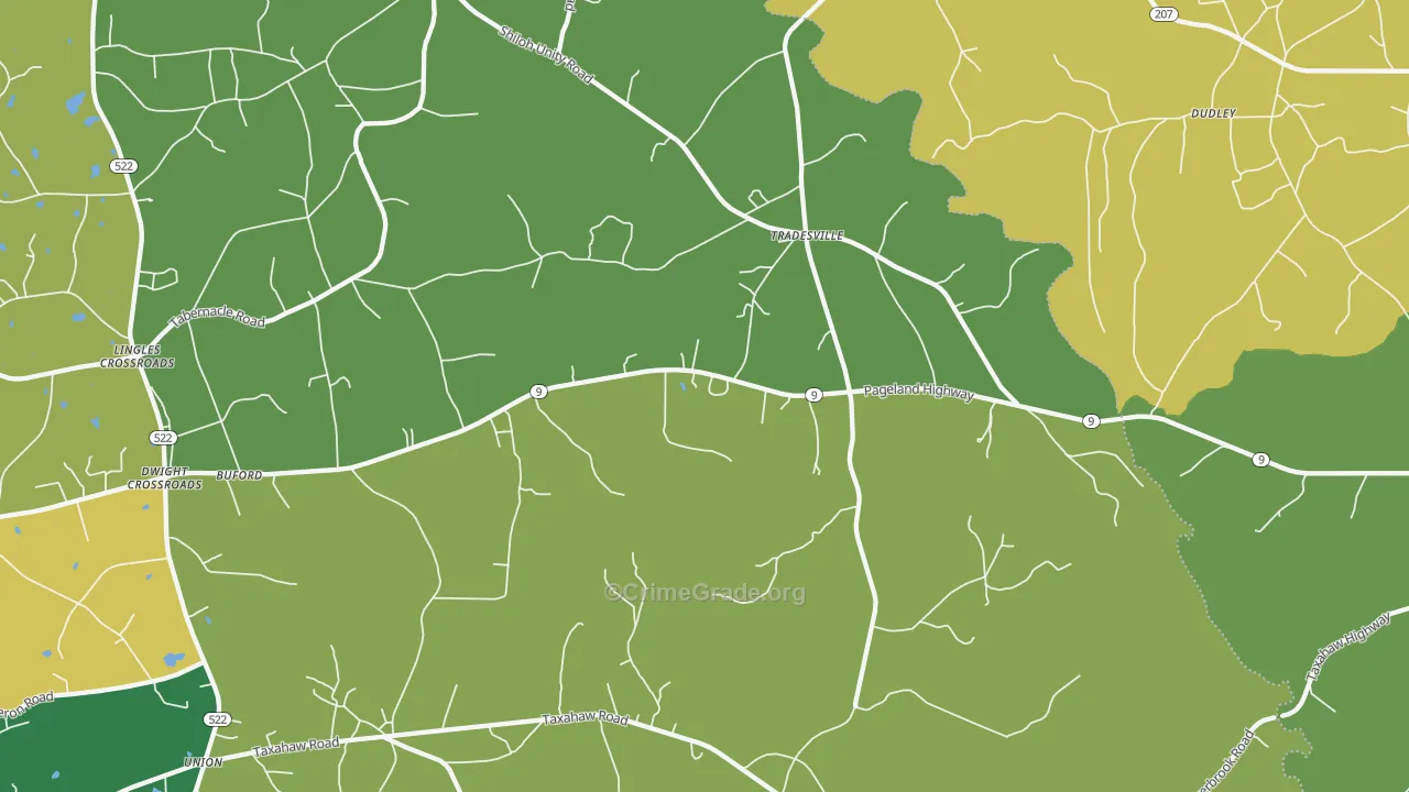 Tradesville, SC Map of Vandalism Rates