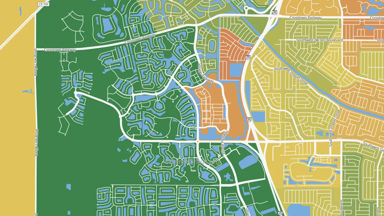 Tradition, Port St. Lucie, FL Map of Vandalism Rates
