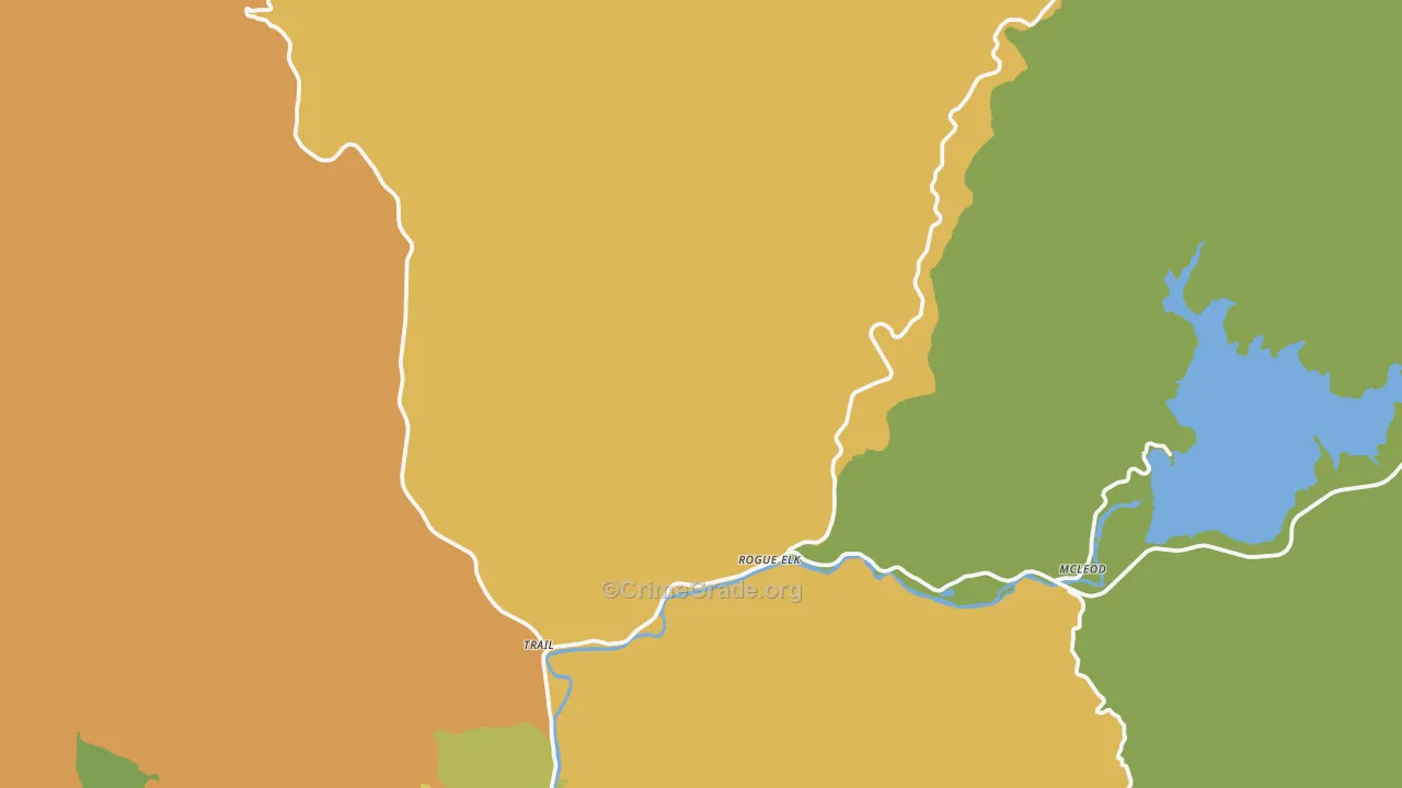 Trail, OR Map of Vandalism Rates