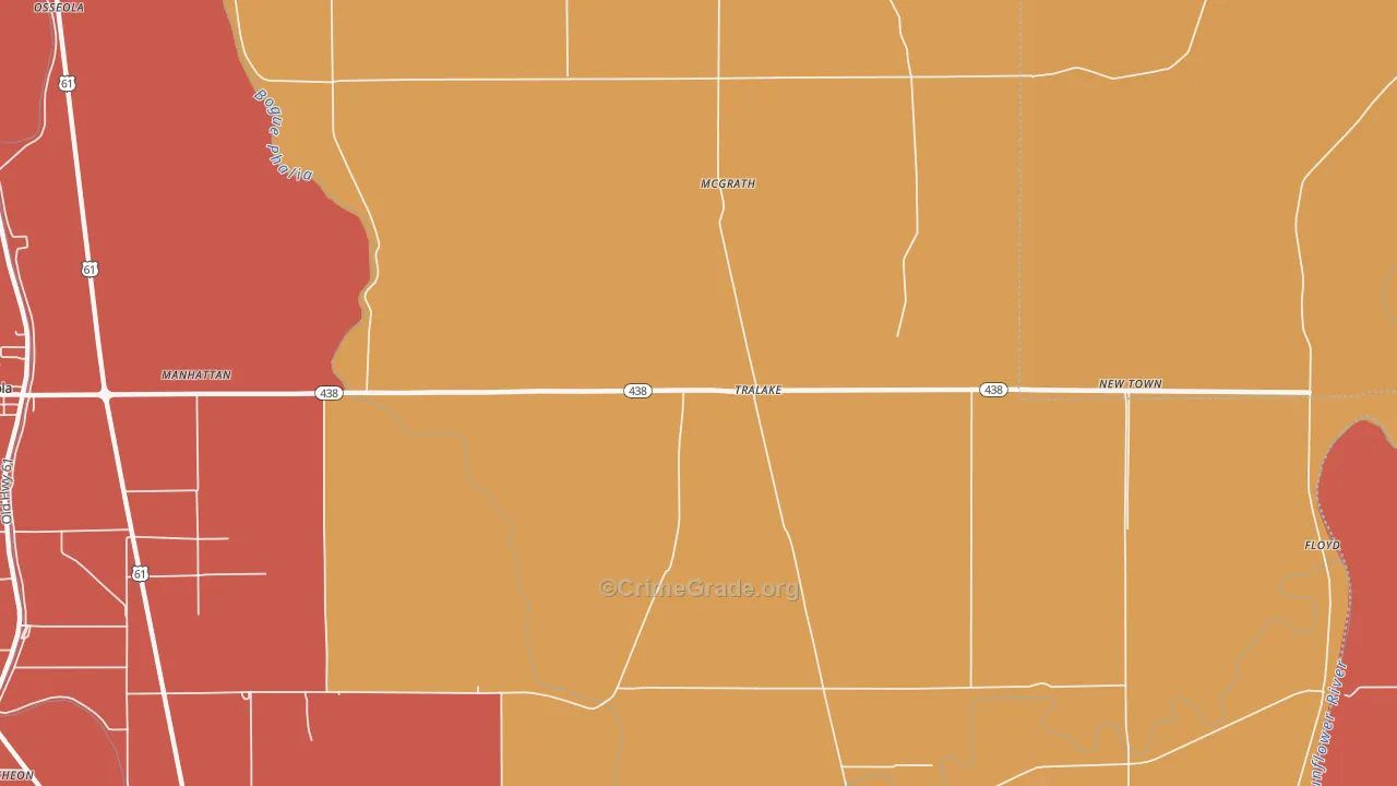 Tralake, MS Map of Vandalism Rates