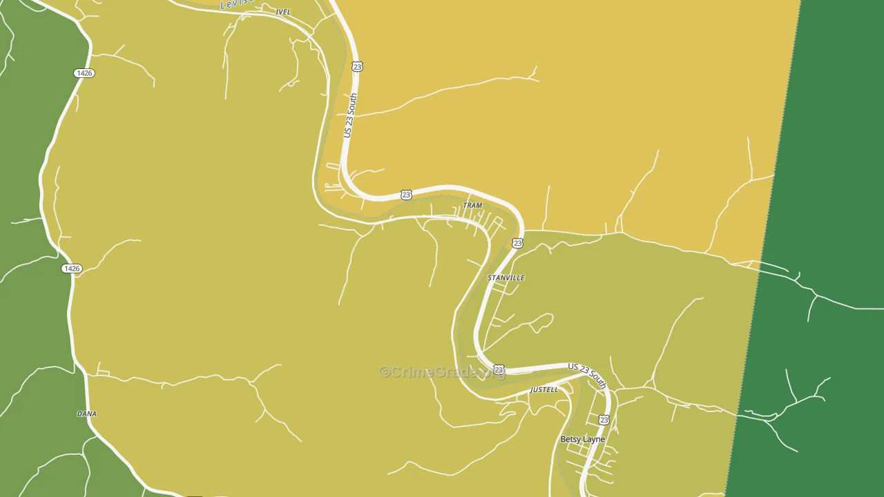 Tram, KY Map of Vandalism Rates