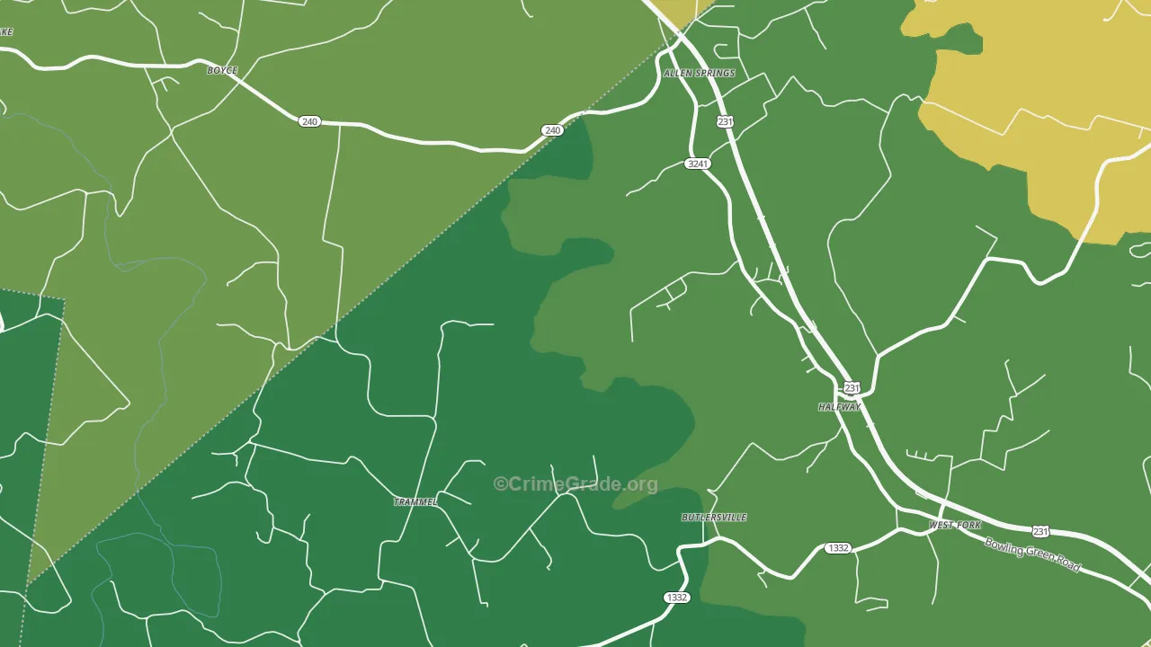 Trammel, KY Map of Vandalism Rates