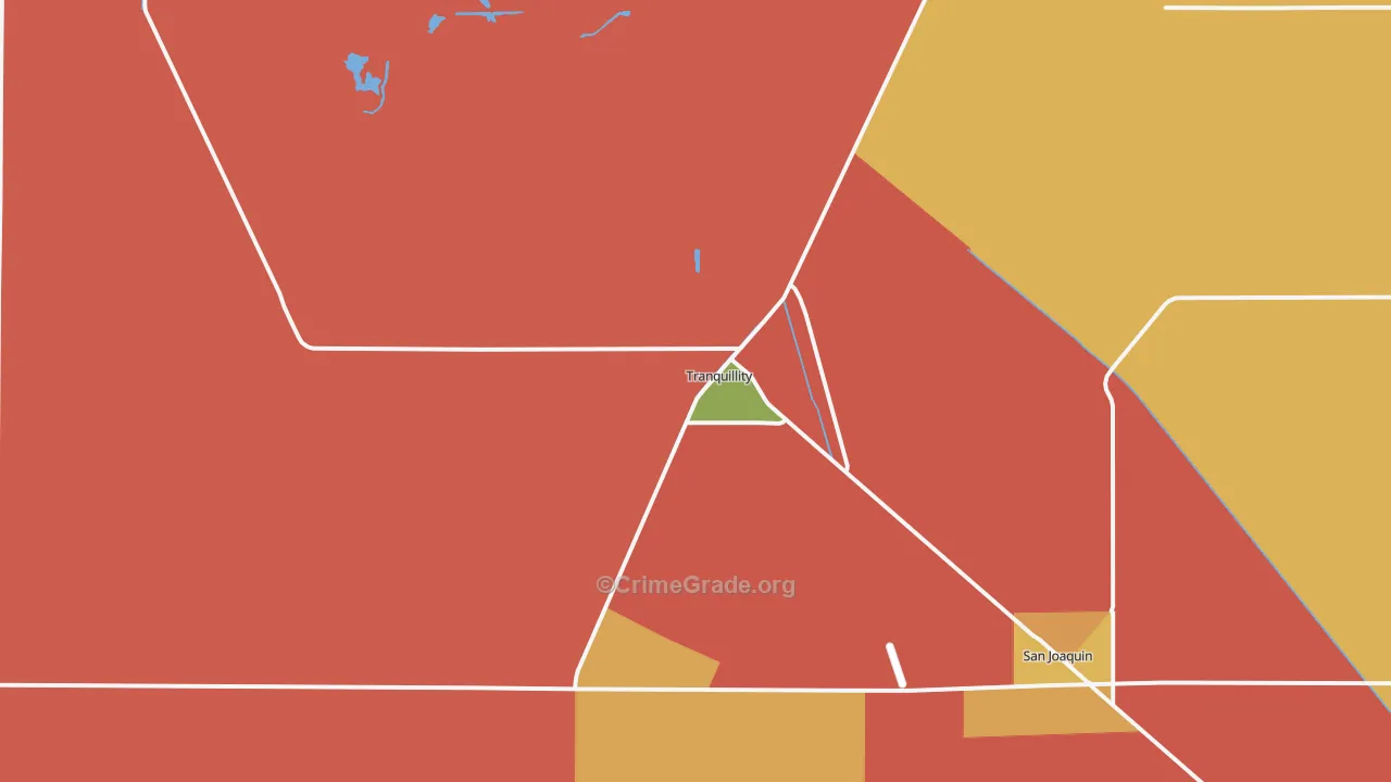 Tranquillity, CA Map of Vandalism Rates