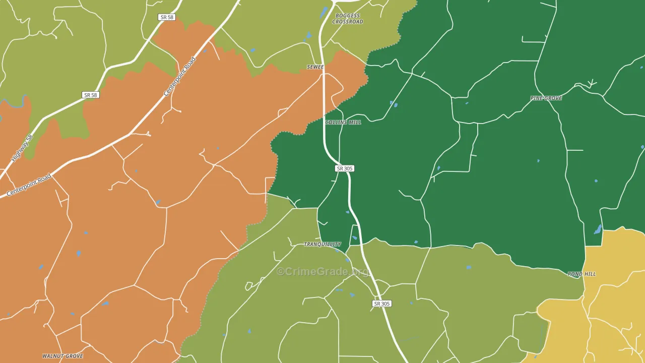 Tranquillity, TN Map of Vandalism Rates