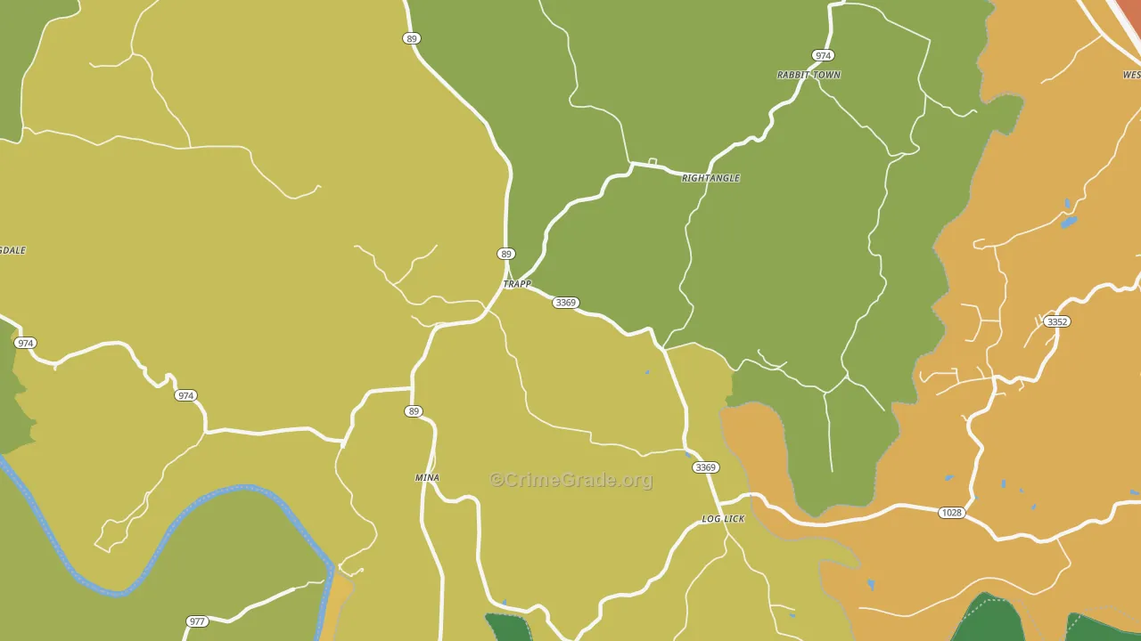 Trapp, KY Map of Vandalism Rates