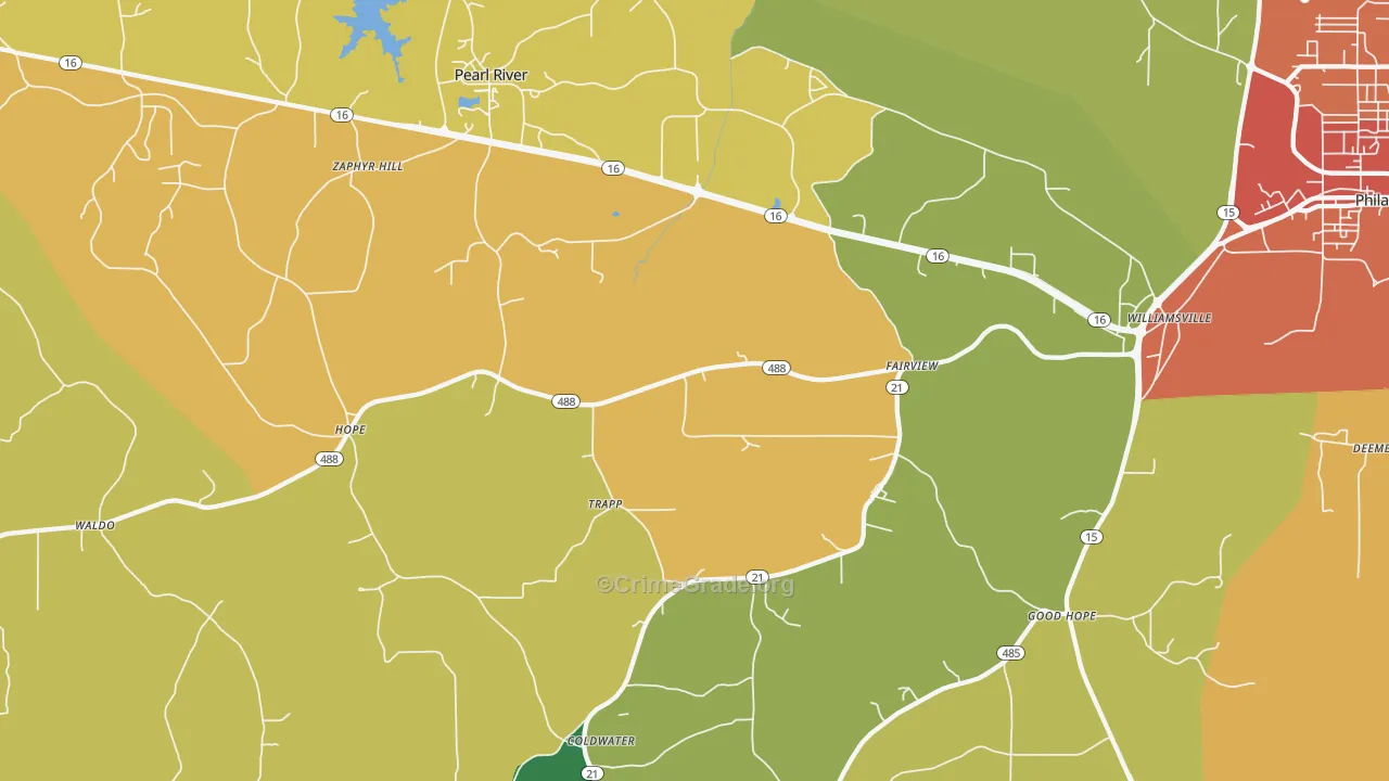 Trapp, MS Map of Vandalism Rates