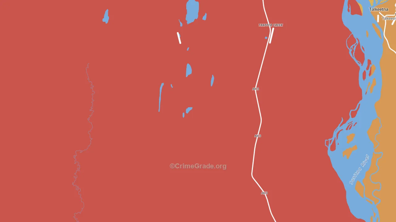 Trapper Creek, AK Map of Vandalism Rates