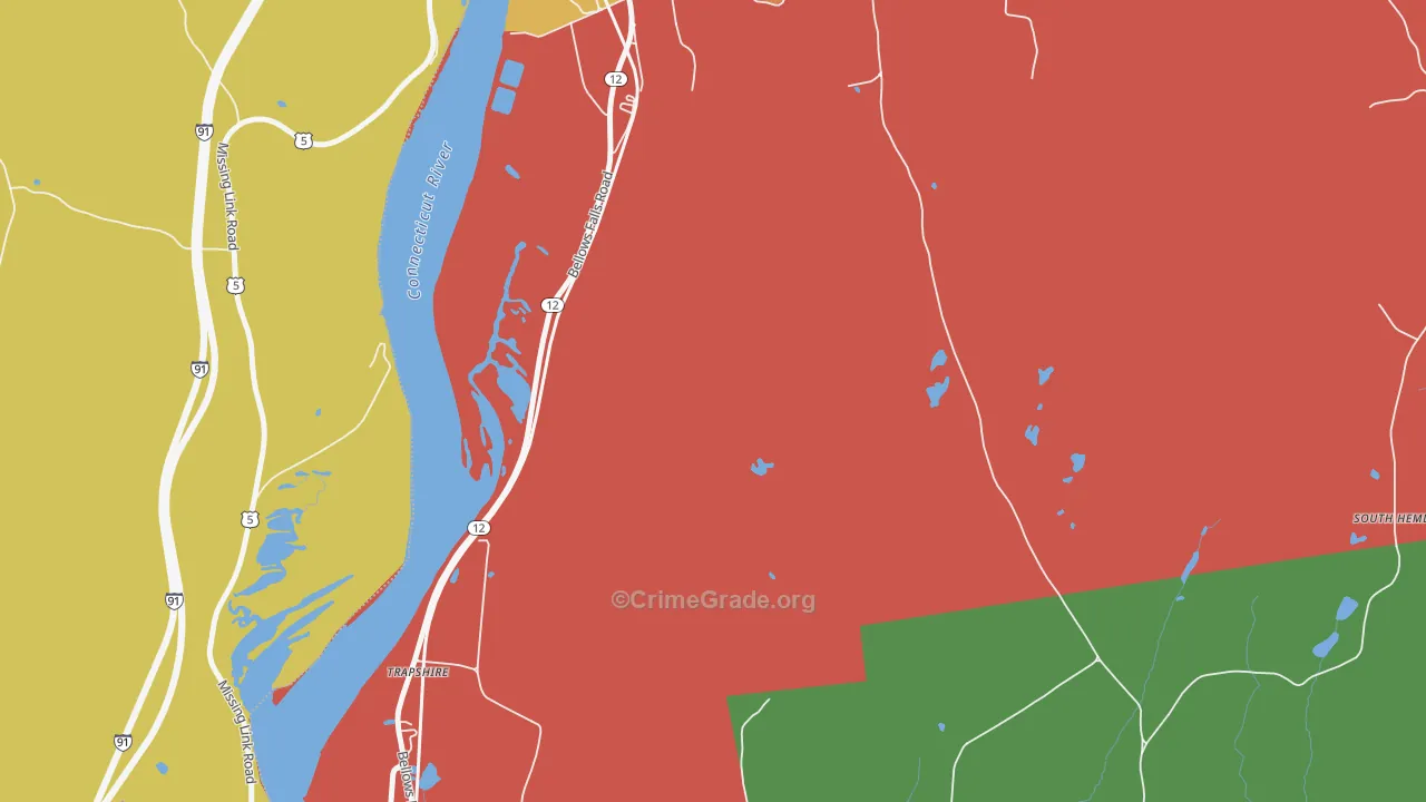 Trapshire, NH Map of Vandalism Rates