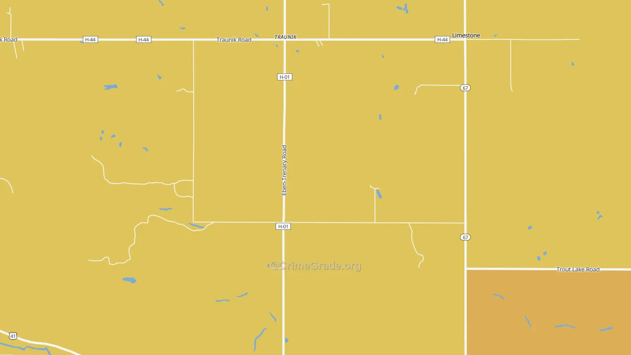 Traunik, MI Map of Vandalism Rates