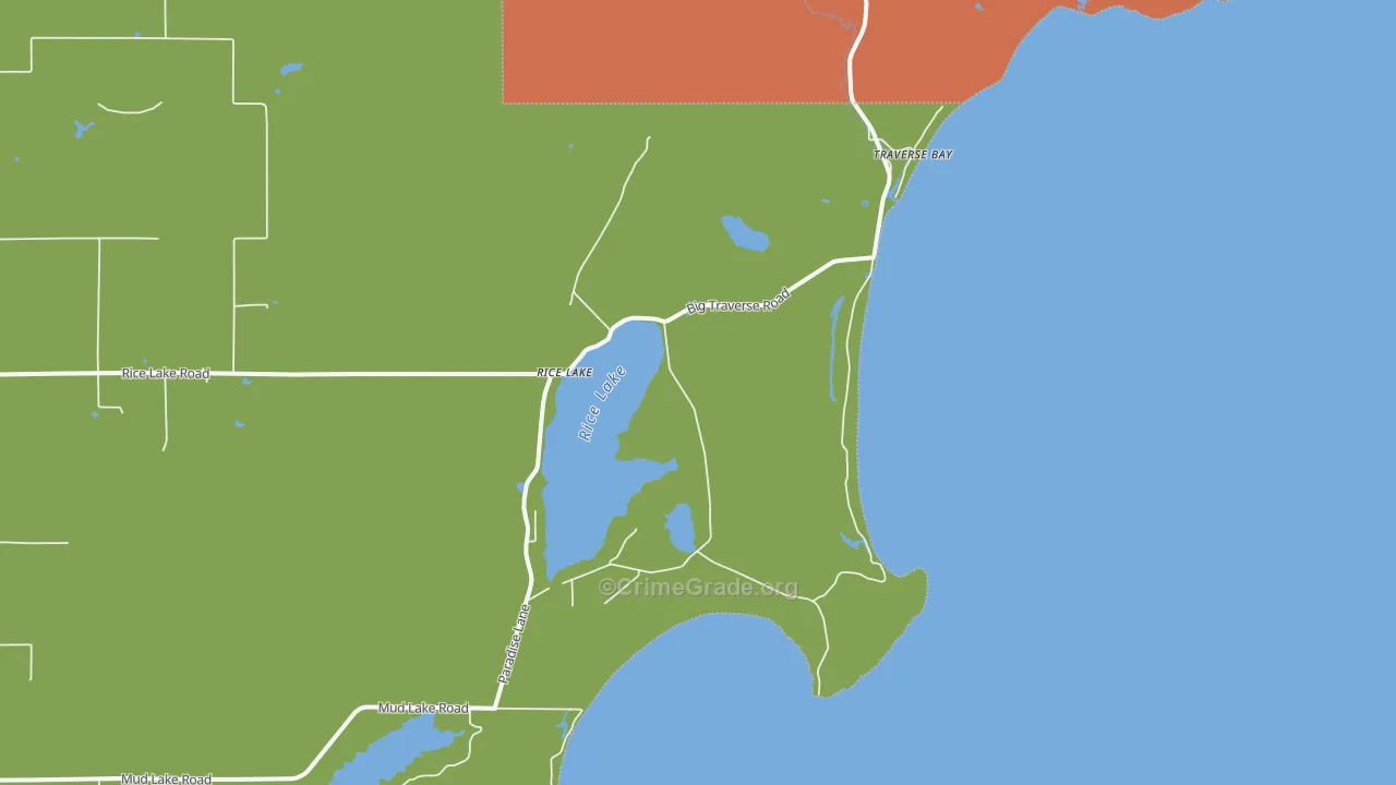 Traverse Bay, MI Map of Vandalism Rates