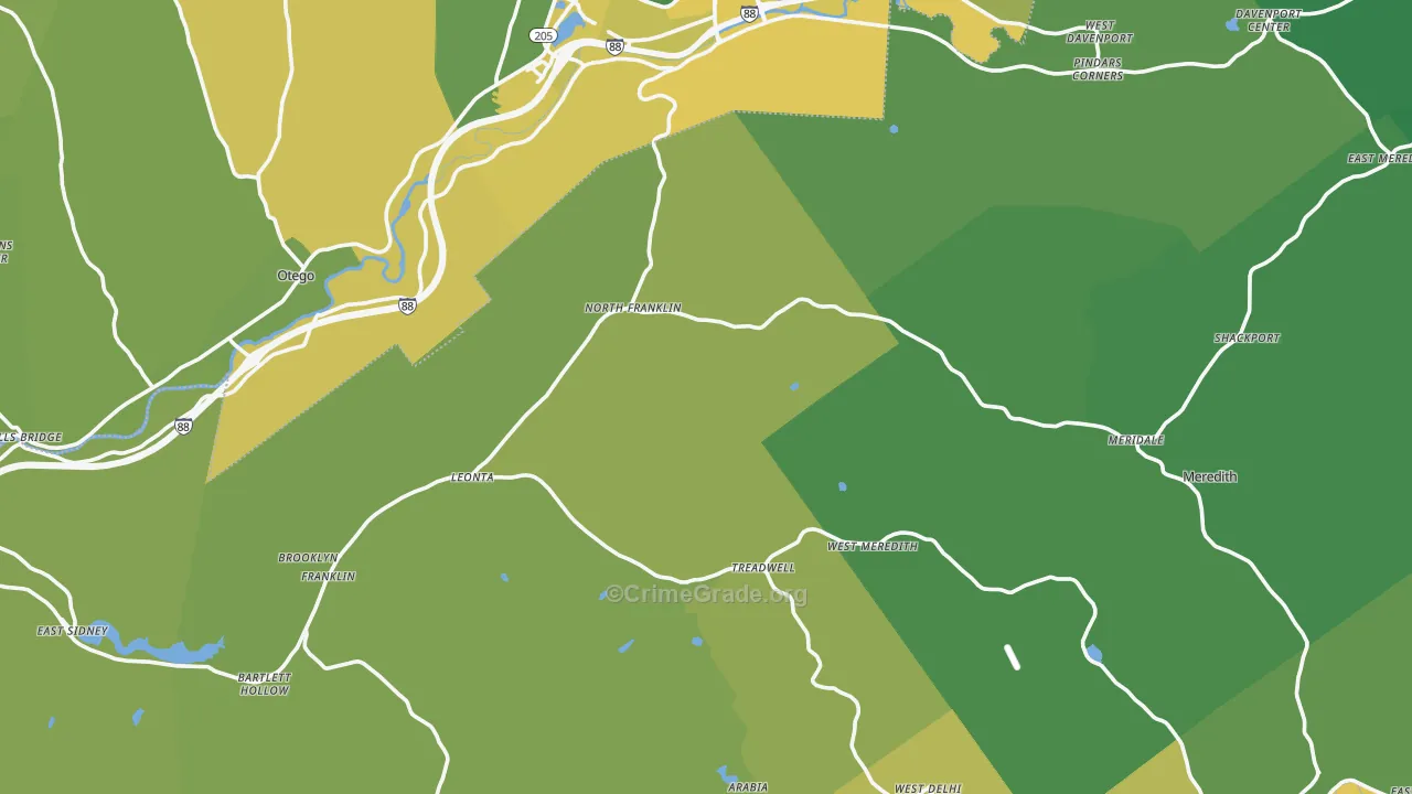 Treadwell, NY Map of Vandalism Rates