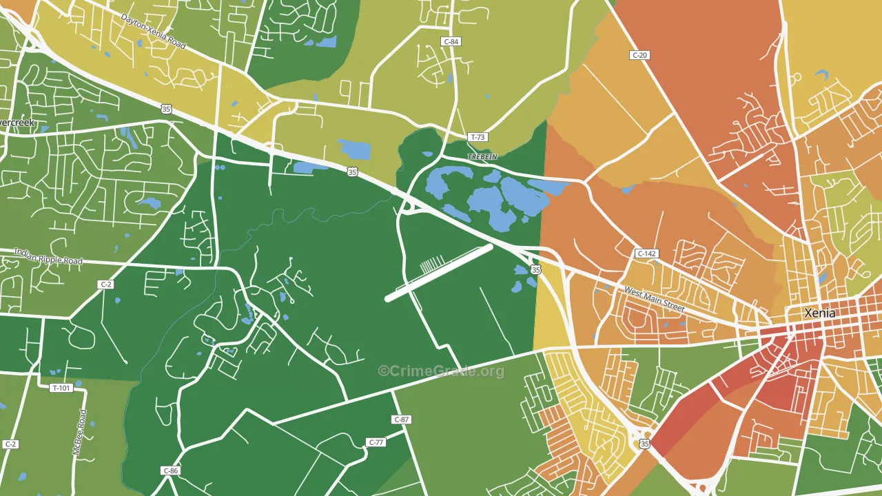 Trebeins, OH Map of Vandalism Rates