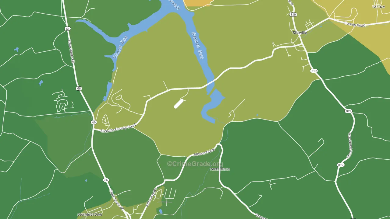 Trees Mills, PA Map of Vandalism Rates