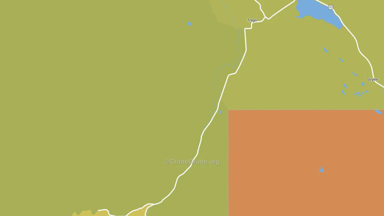 Trego, MT Map of Vandalism Rates