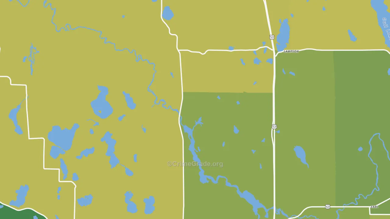 Trego, WI Map of Vandalism Rates