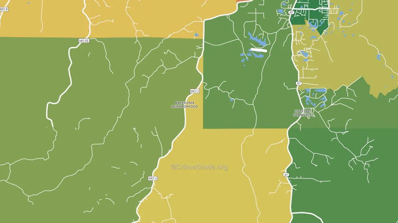 Treloar, MO Map of Vandalism Rates