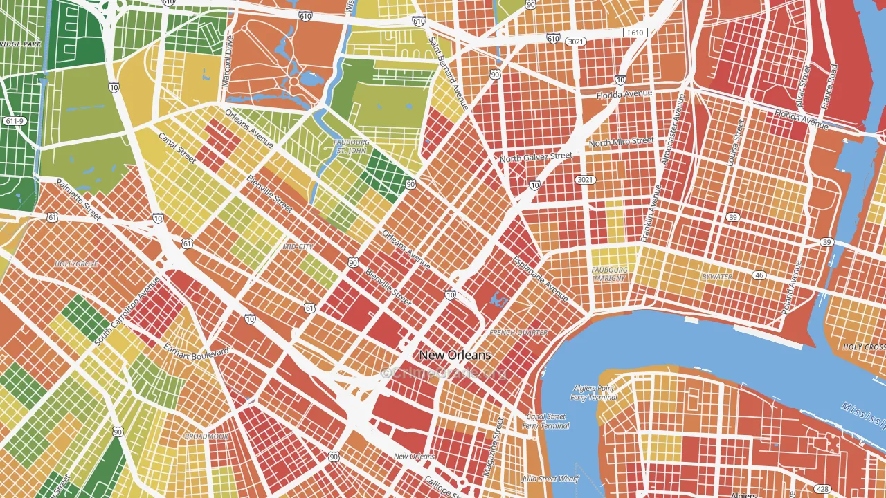 Treme' Lafitte, New Orleans, LA Map of Vandalism Rates