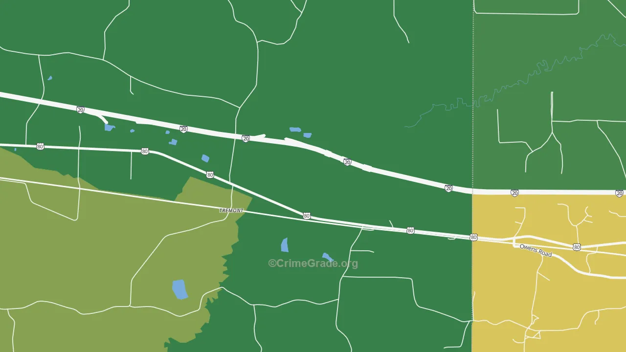 Tremont, LA Map of Vandalism Rates