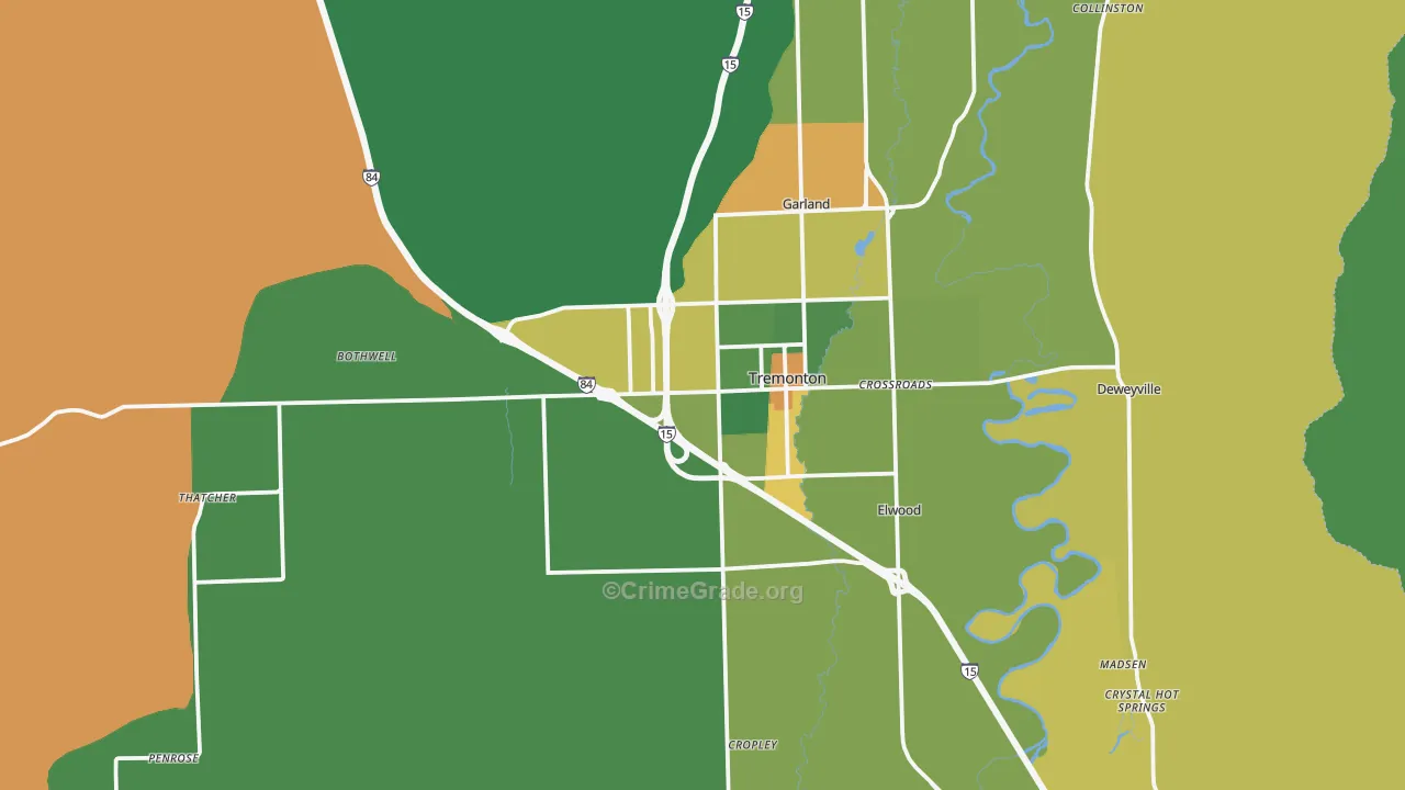 Tremonton, UT Map of Vandalism Rates