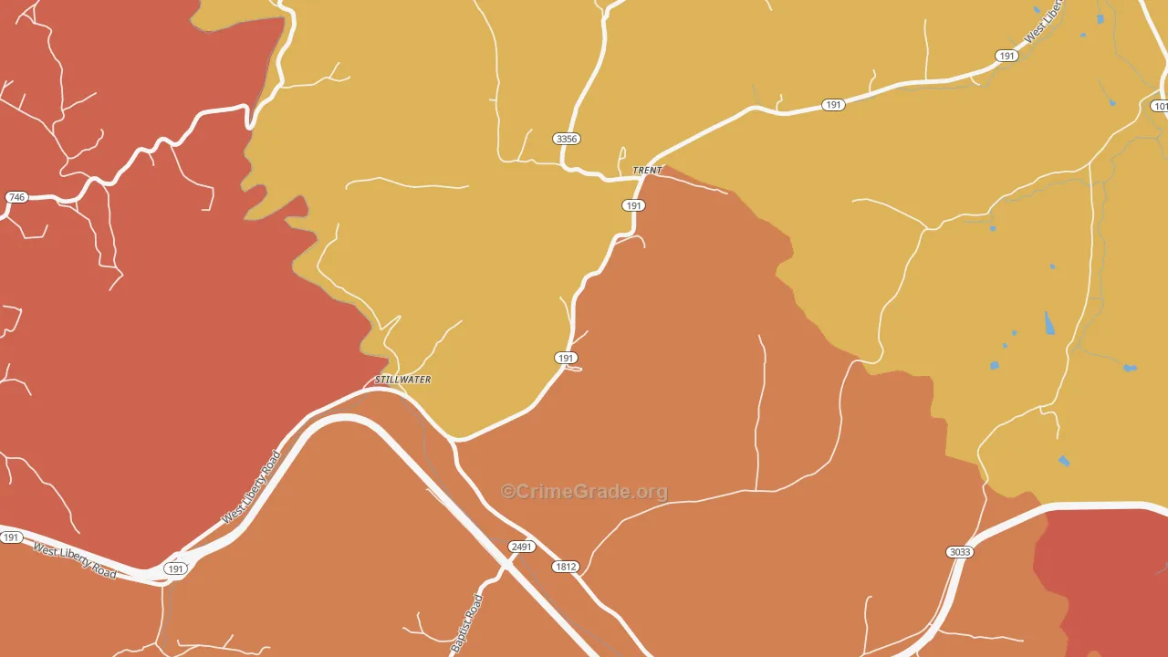 Trent, KY Map of Vandalism Rates