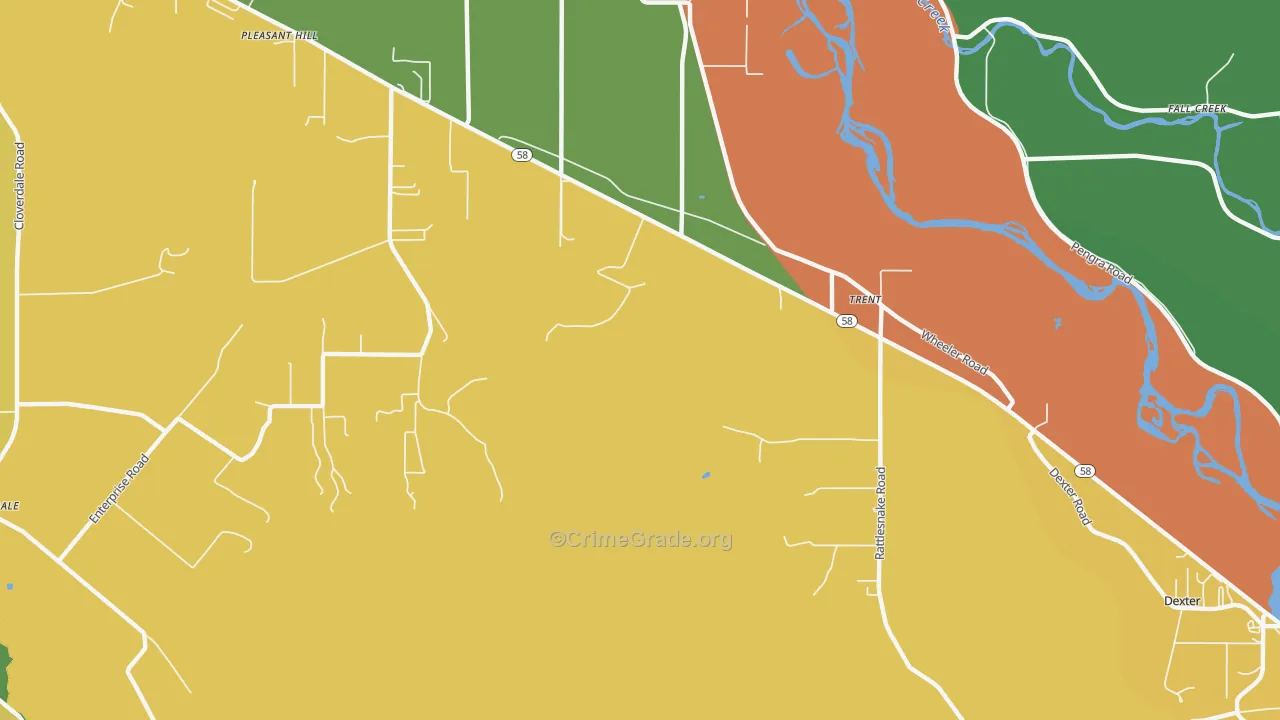 Trent, OR Map of Vandalism Rates