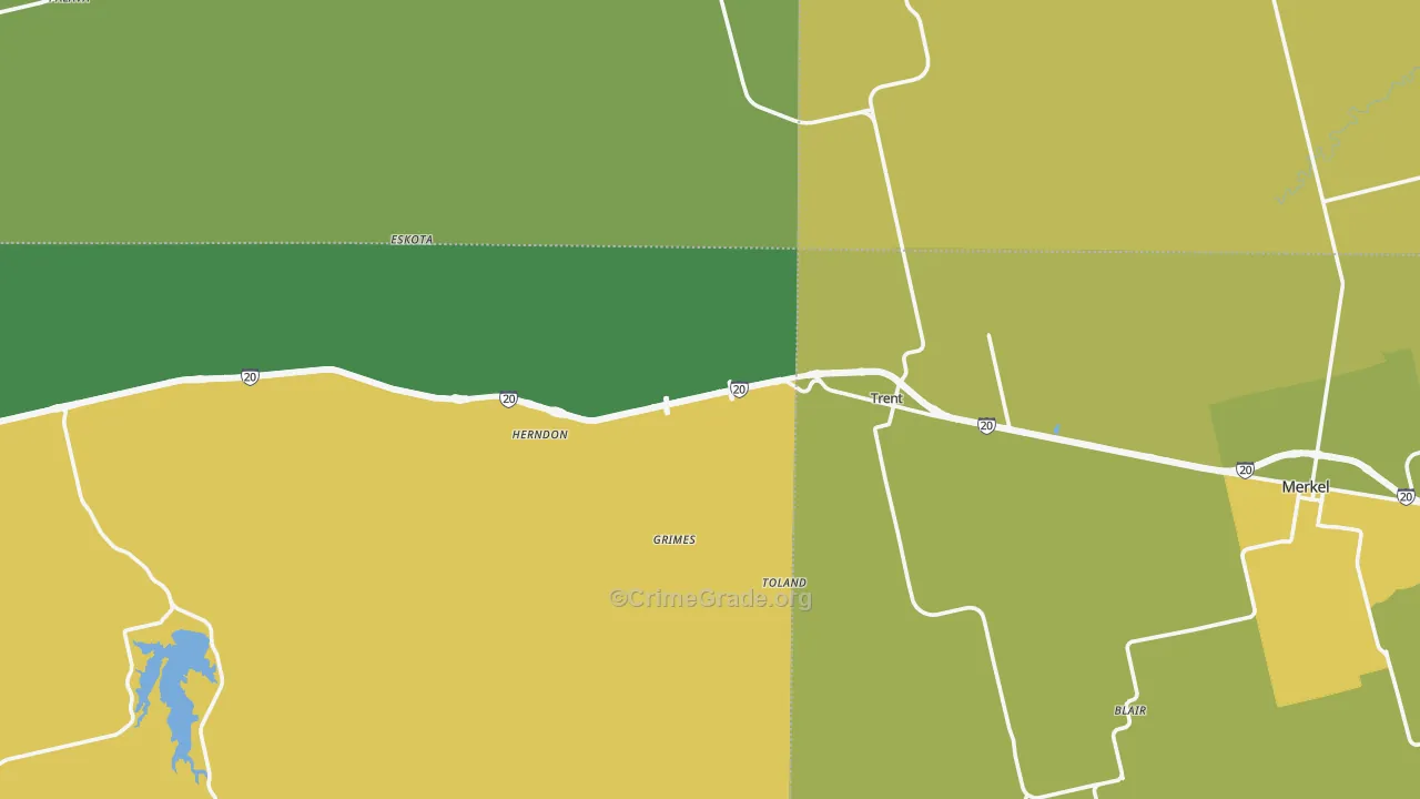 Trent, TX Map of Vandalism Rates