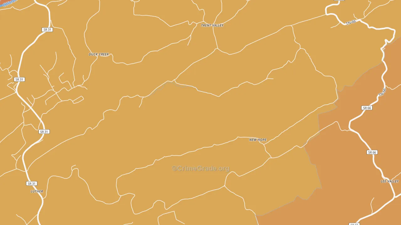 Trent Valley, TN Map of Vandalism Rates