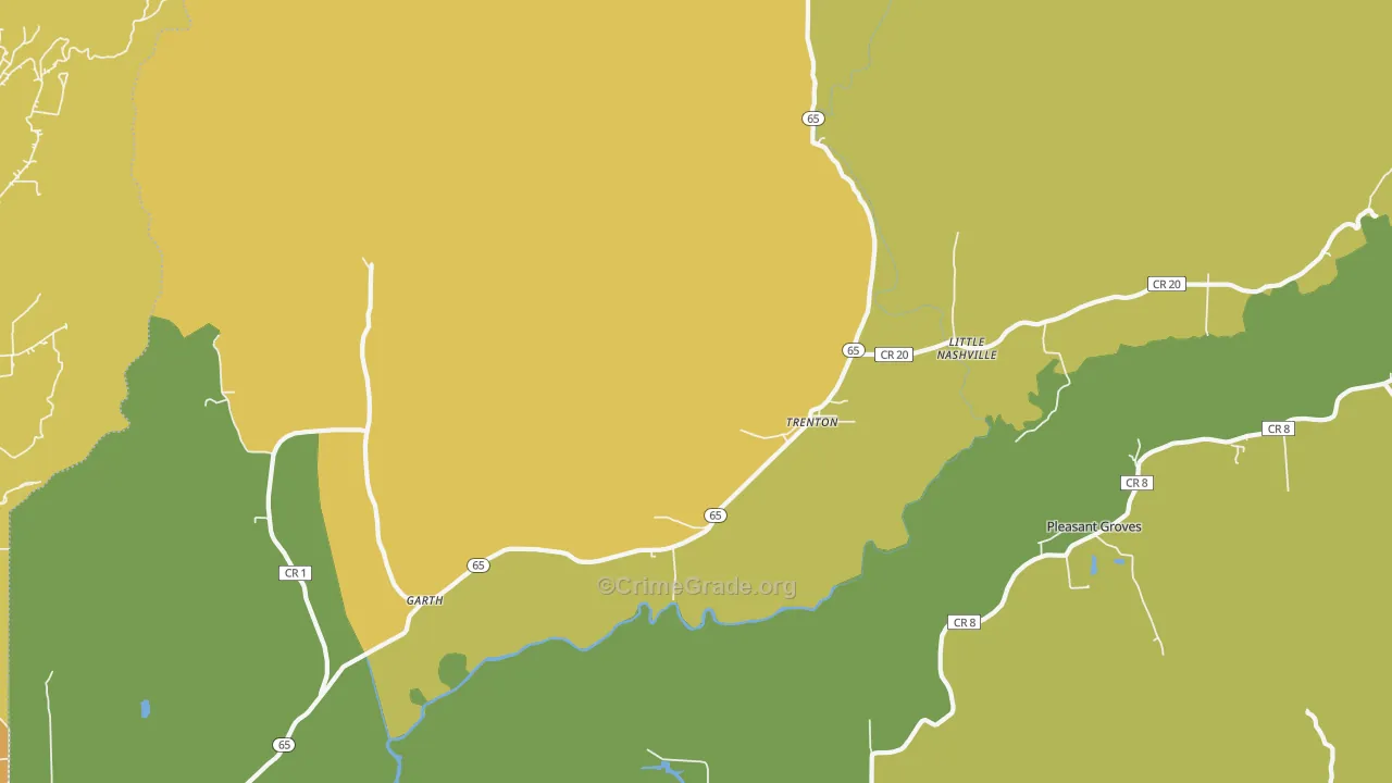 Trenton, AL Map of Vandalism Rates