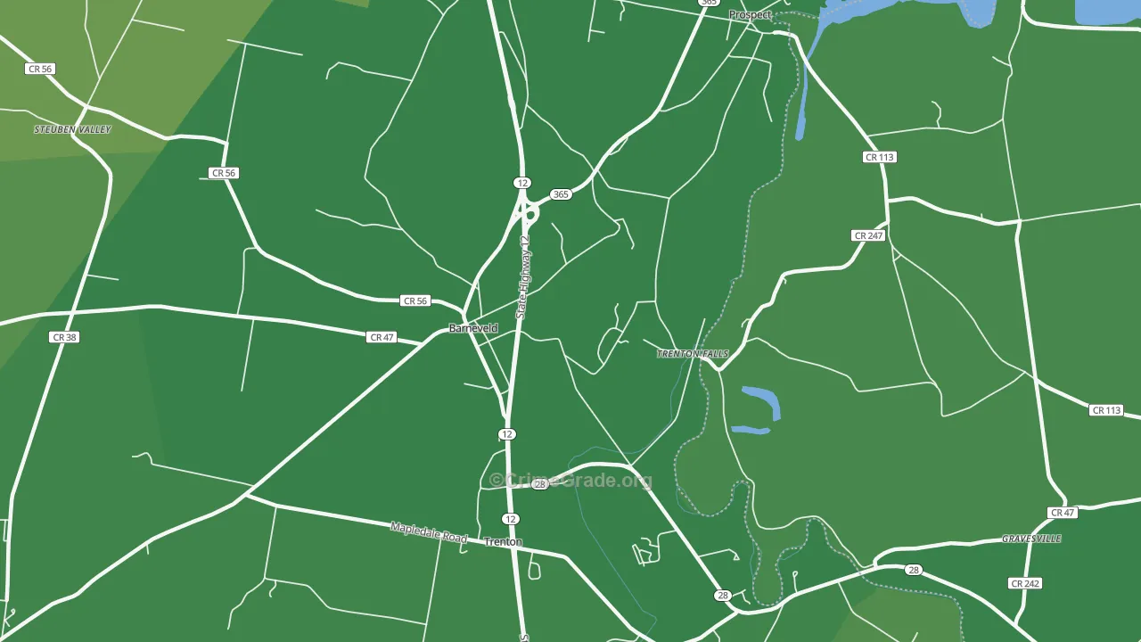 Trenton Falls, NY Map of Vandalism Rates