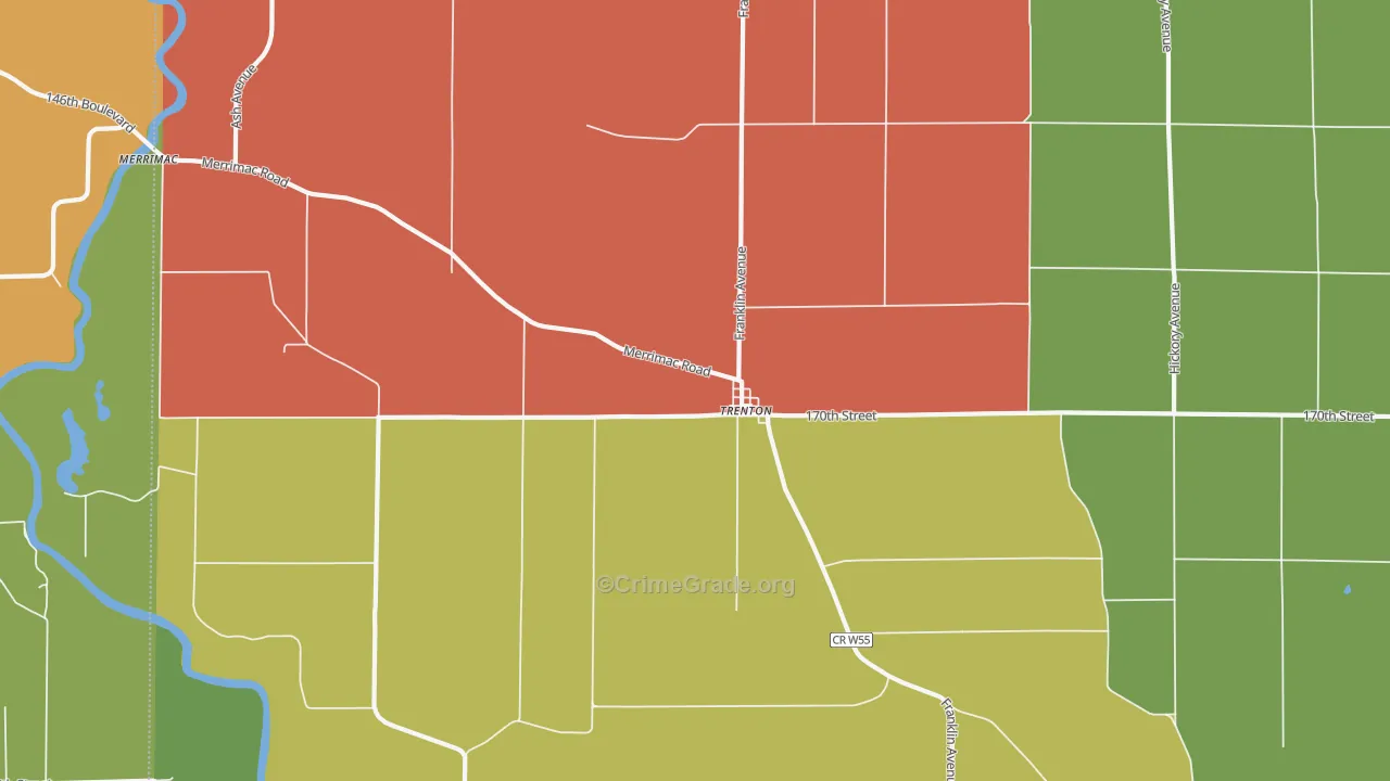 Trenton, IA Map of Vandalism Rates