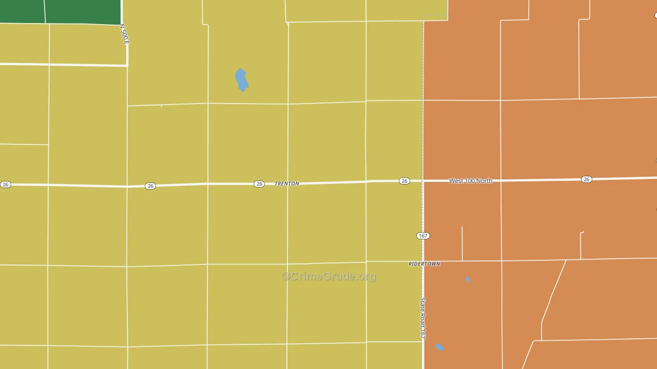 Trenton, IN Map of Vandalism Rates