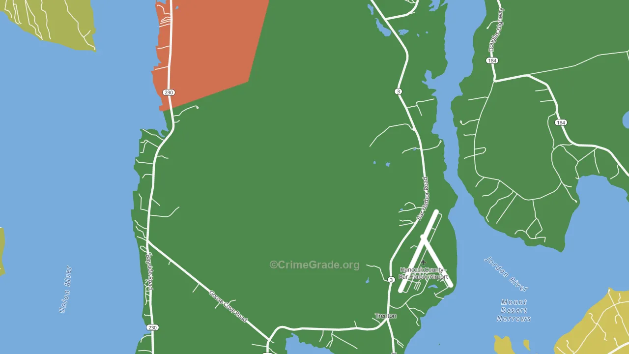 Trenton, ME Map of Vandalism Rates