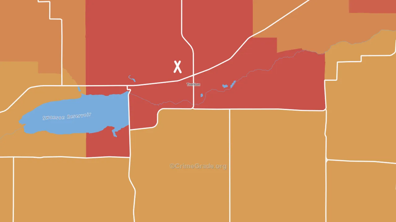 Trenton, NE Map of Vandalism Rates