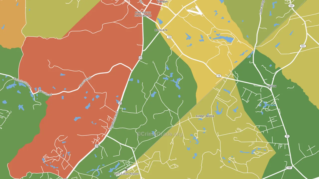 Trenton, SC Map of Vandalism Rates