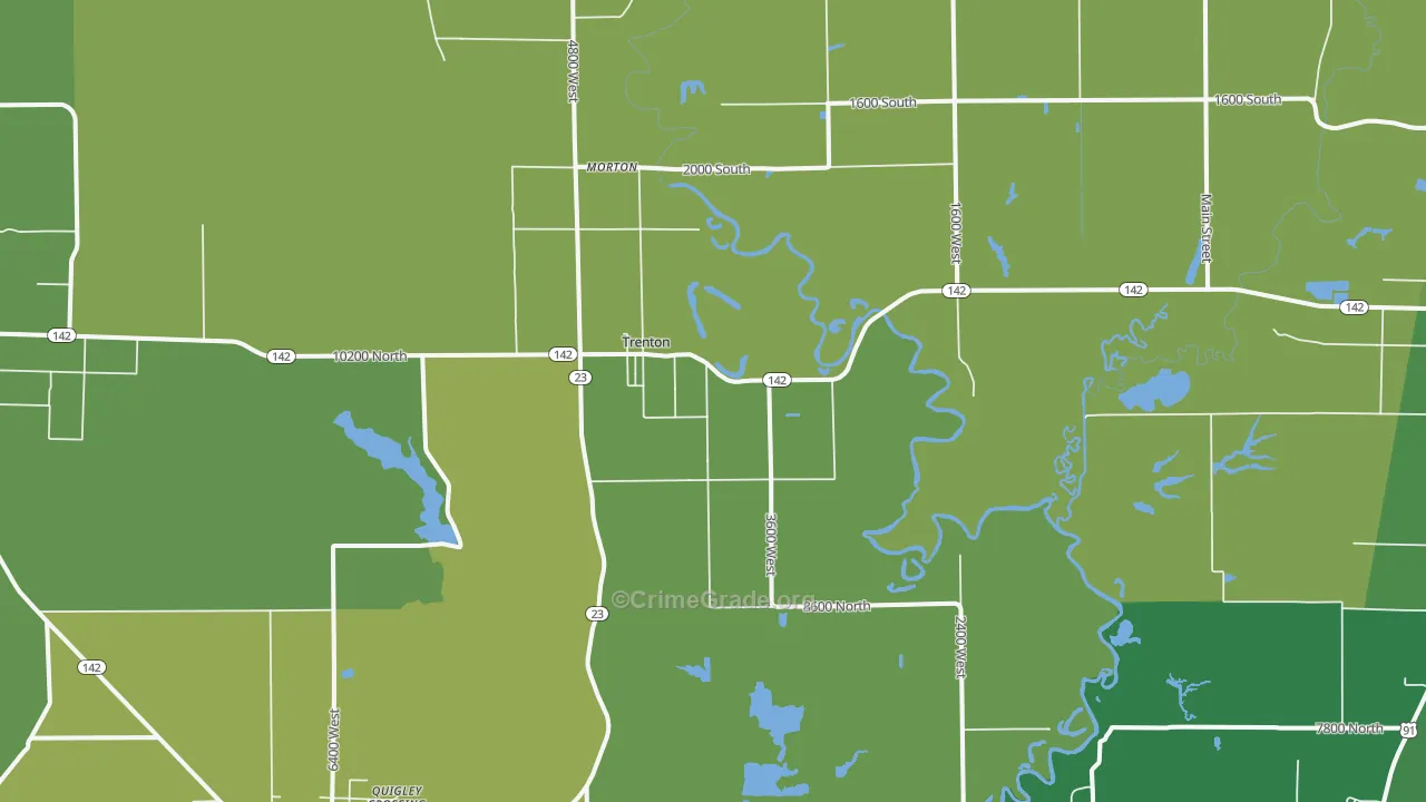 Trenton, UT Map of Vandalism Rates